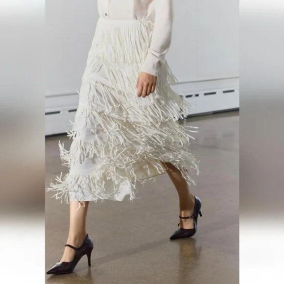 Zara Dresses & Skirts - ZARA FRINGED PENCIL SKIRT ZW COLLECTION